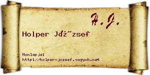Holper József névjegykártya